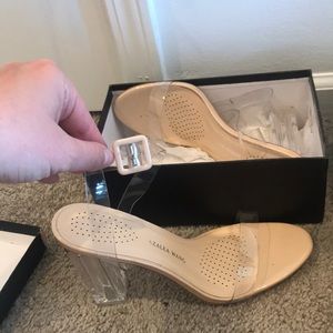 Never worn clear strappy heel